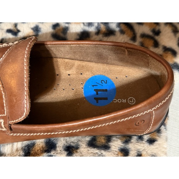 Rockport Shoes Mens 11.5 Brown Leather Penny Loafer Dress Slip On K57436 - Picture 6 of 9